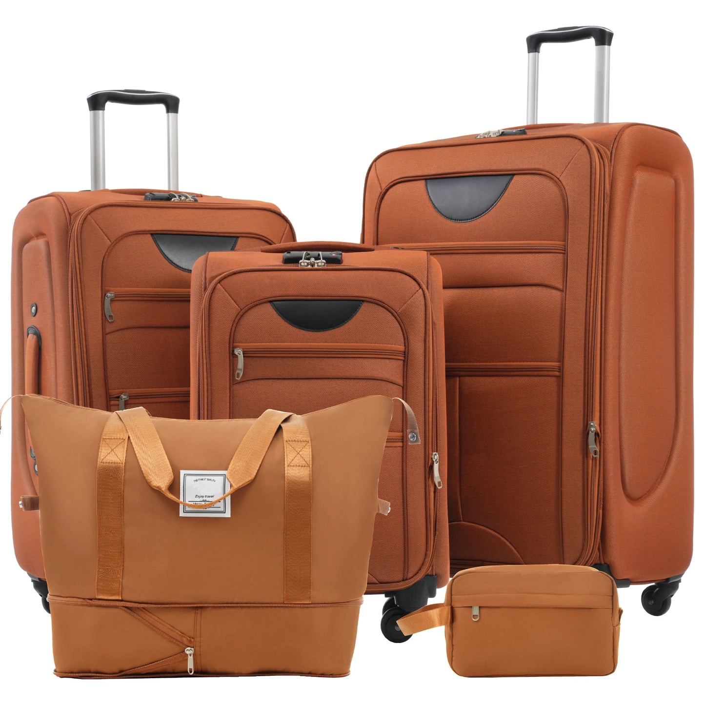 5 Piece Set Soft Expandable Travel Luggage Bag