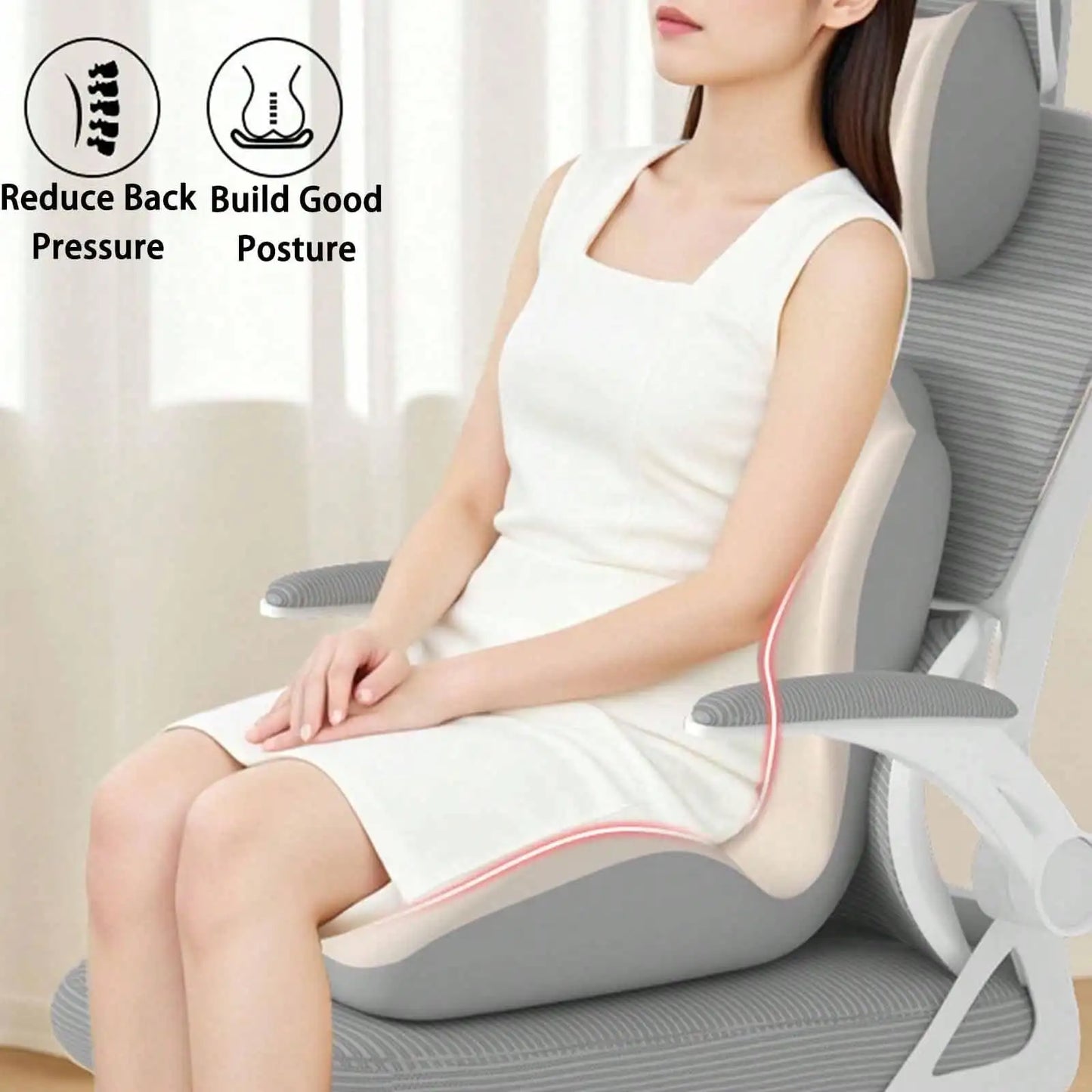 Memory Foam L-Shaped Seat Cushion Lumbar Support