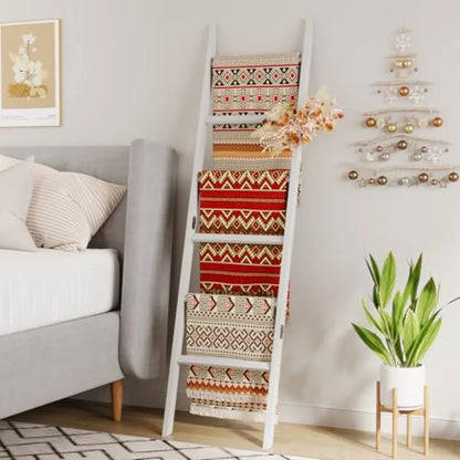 Bamboo Towel Rack 6-Tier Blanket Ladder