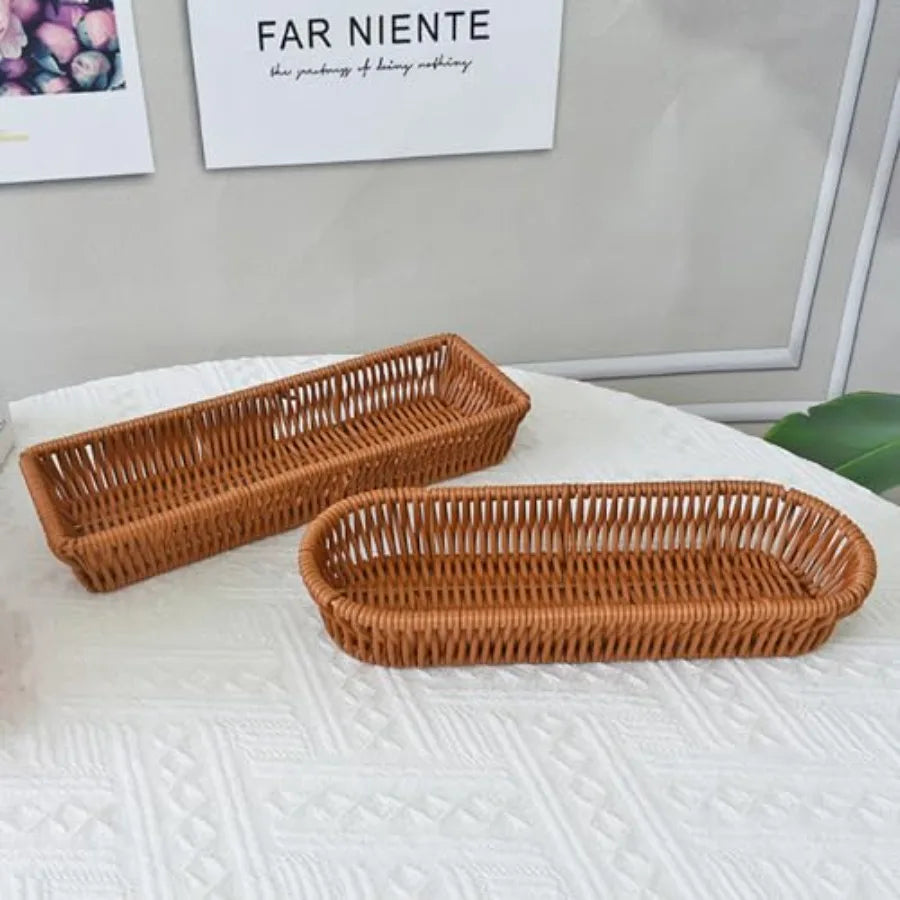 Handwoven Utensil Basket Mini Bread Basket