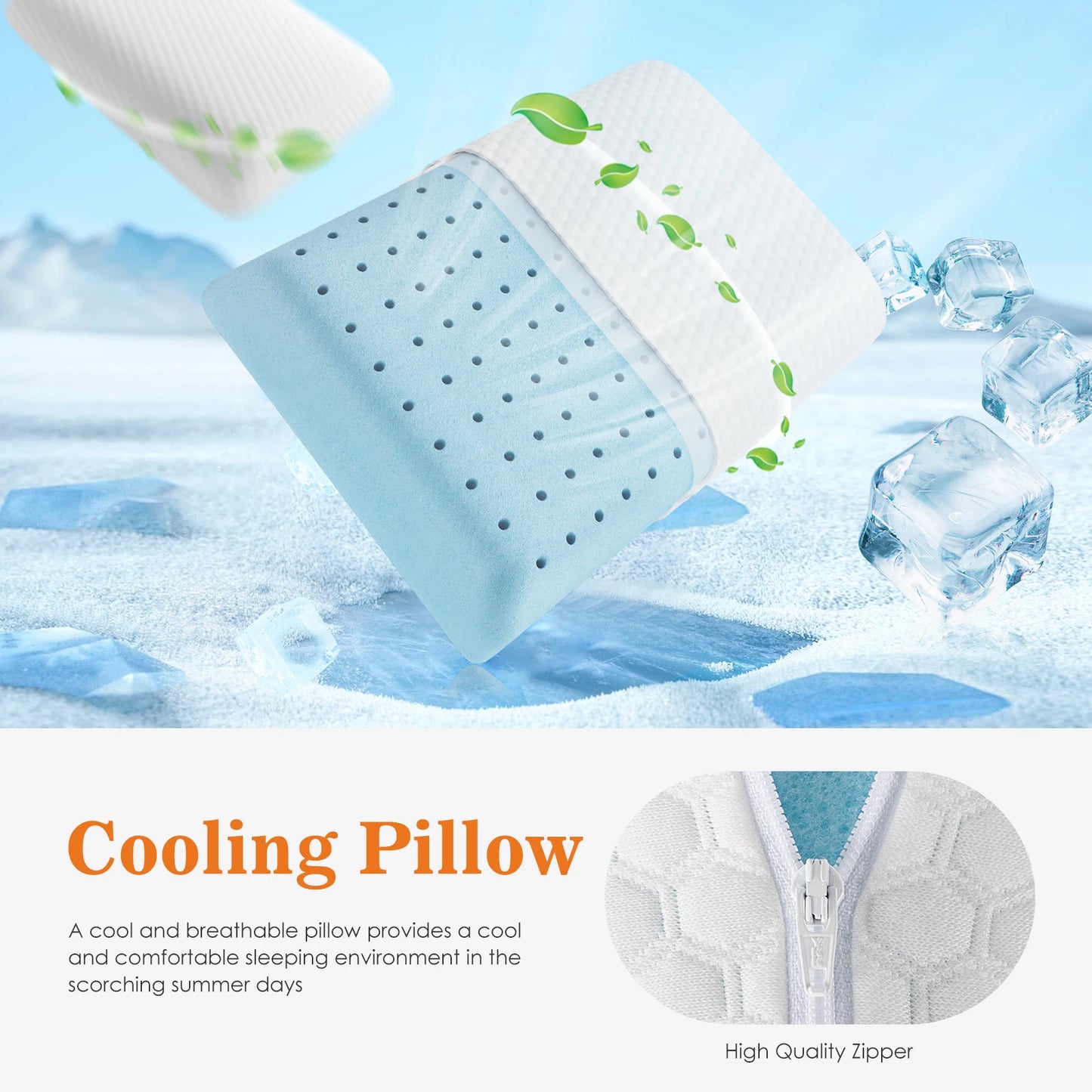 Memory Foam Pillows with Washable Comfort Cover