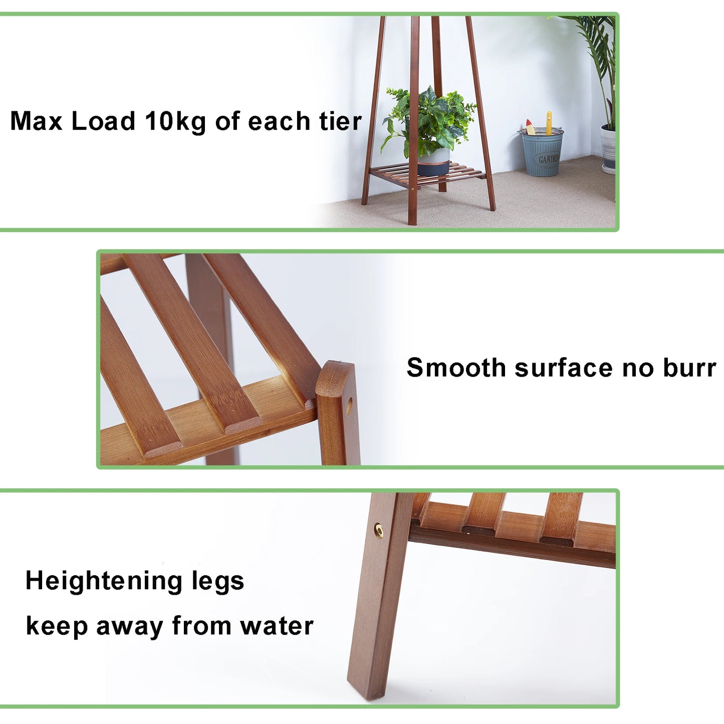 Bamboo Tall Plant Stand Storage Rack