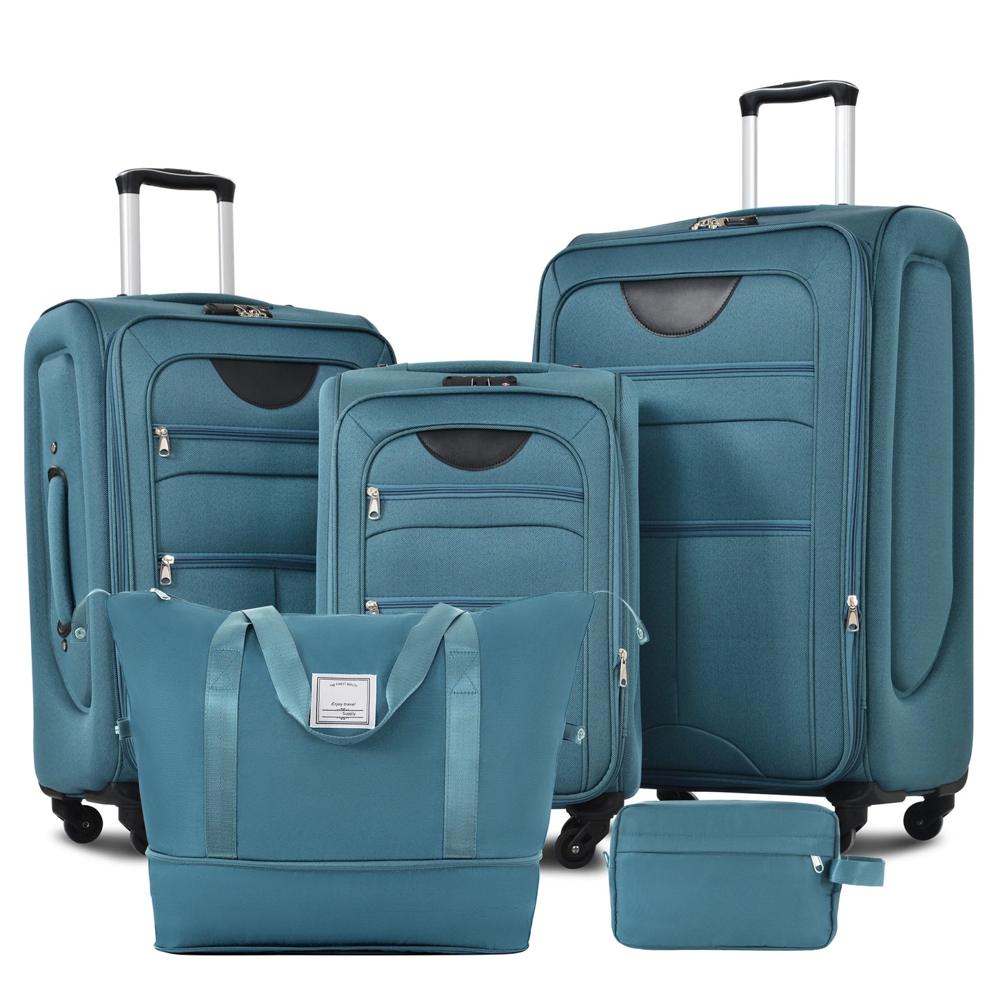 5 Piece Set Soft Expandable Travel Luggage Bag
