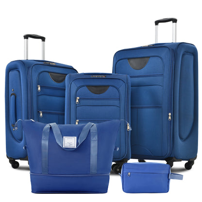 5 Piece Set Soft Expandable Travel Luggage Bag