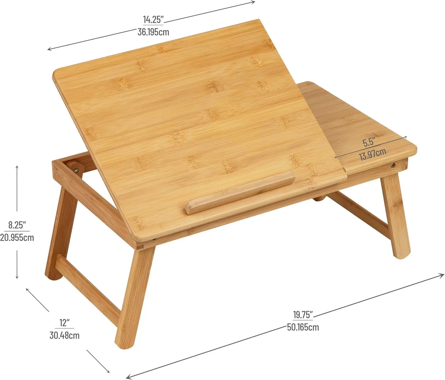 Bamboo Folding Laptop Stand for Bed & Office