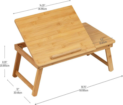 Bamboo Folding Laptop Stand for Bed & Office