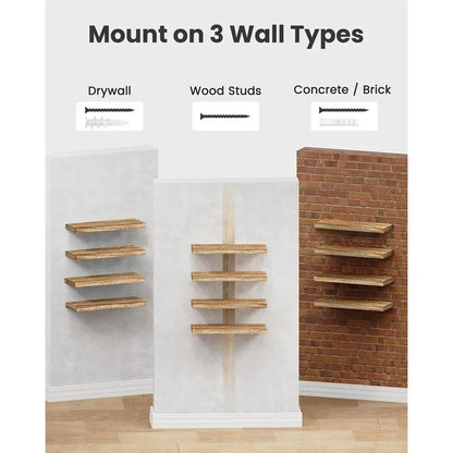 Floating Wood Wall Shelves for Home Office