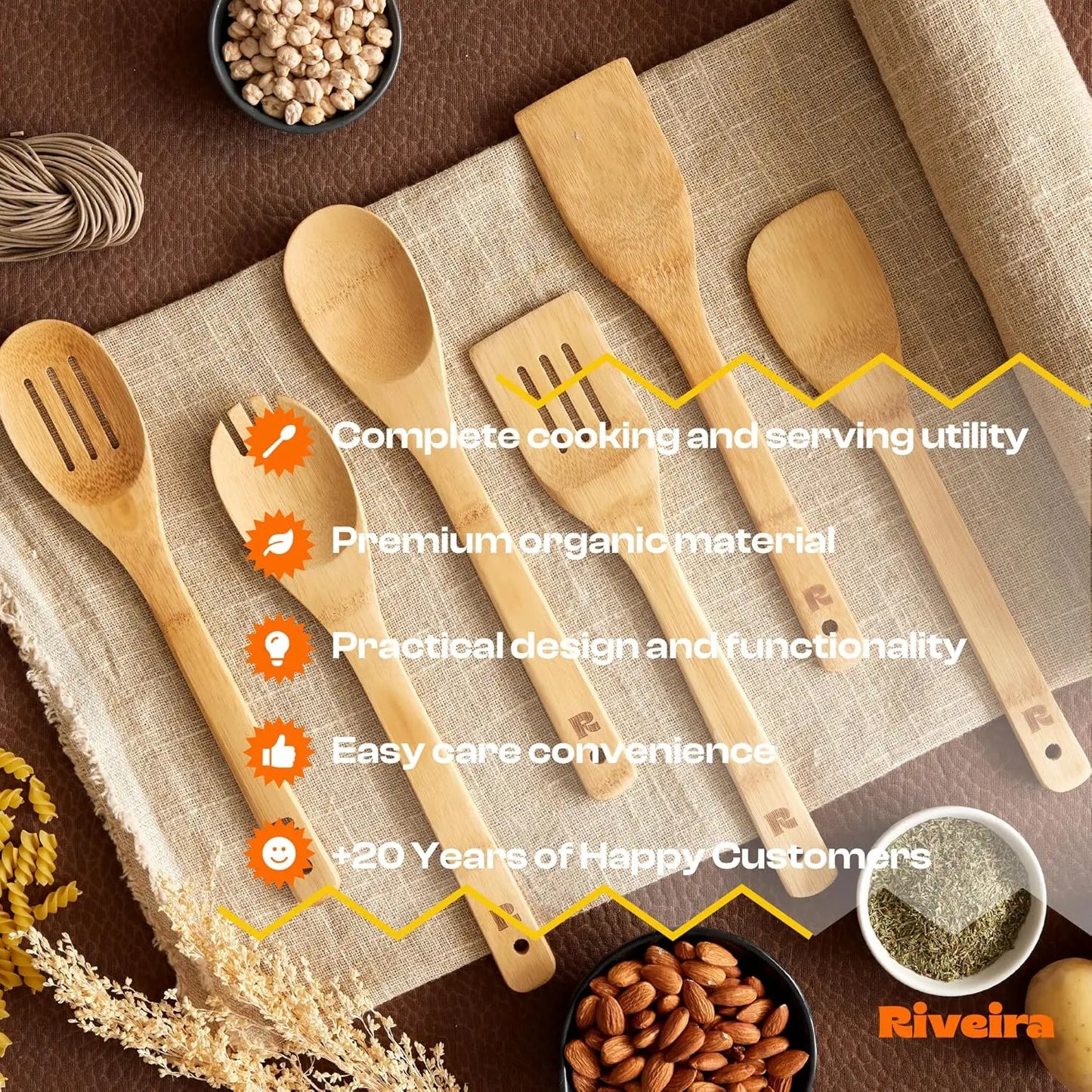 Wooden Cooking Utensils Set with Wooden Spoons