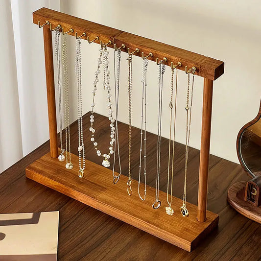 Jewelry Organizer Display Stand Solid Wood