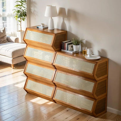 Bamboo Storage Cabinet Cupboard Organizer