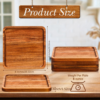 4pcs Wooden Plates Acacia Wood Charcuterie Board