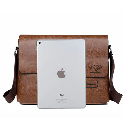 Men's Business Leather Shoulder Bag  Crossbody Handbag