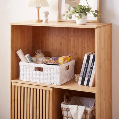 Paper Rope Shelf Baskets with Built-in Handles