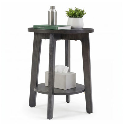 Wood Round Side Coffee Table  for Living Room