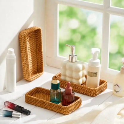 Small Basket for Entryway Rattan Tray Organizer