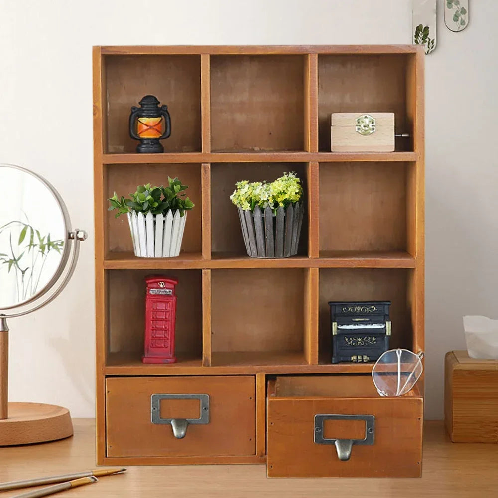 9 Cube Wooden Storage Organizer Shelf  Display