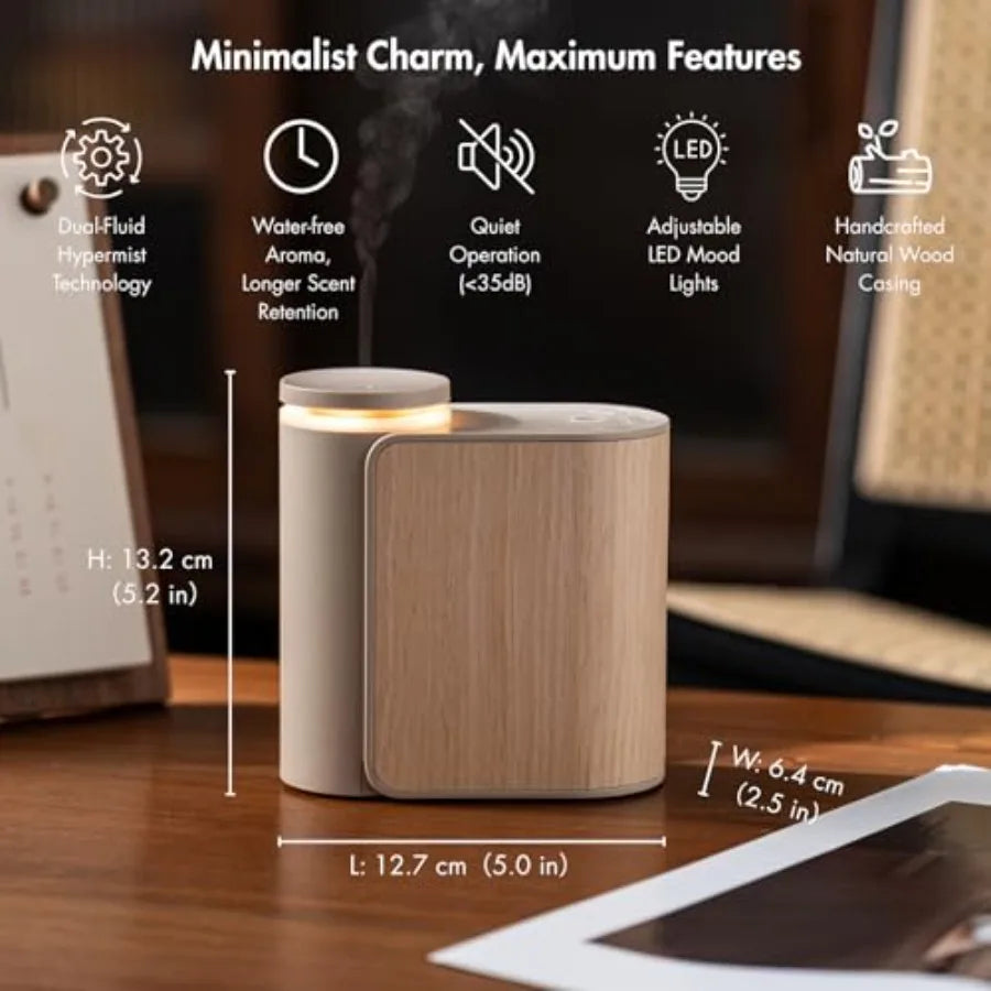 Waterless Essential Oil Diffuser w Solid Wood Cover