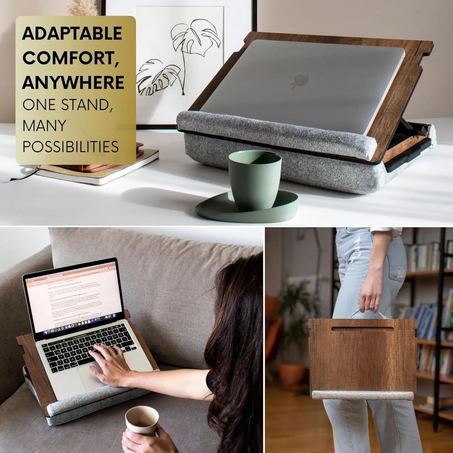 Portable Lap Desk with Cushion for Laptop