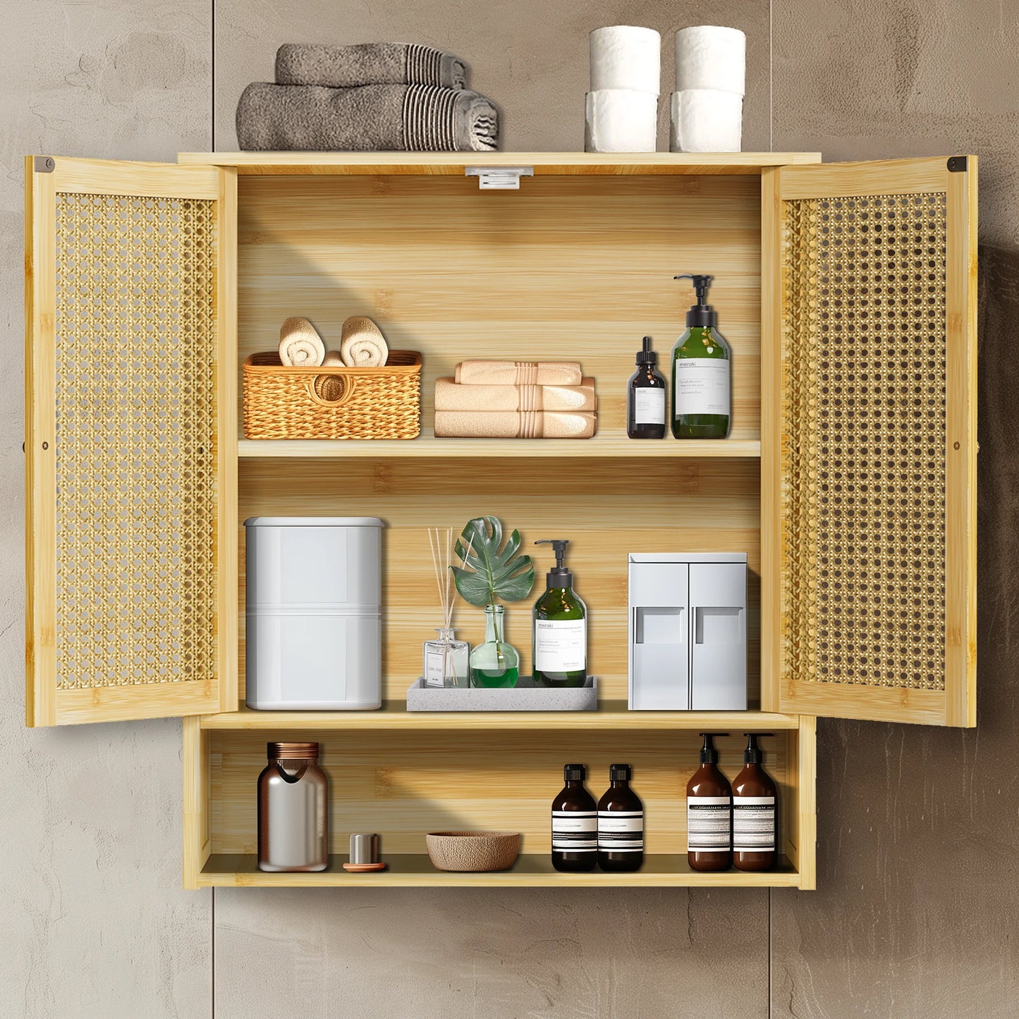 Wooden Storage Cupboard Wall Mounted Medicine Cabinet