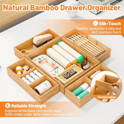 Piece Drawer Divider with Removable Dividers