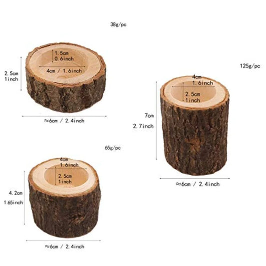 Personalized Natural Wooden Votive Tealight Holder