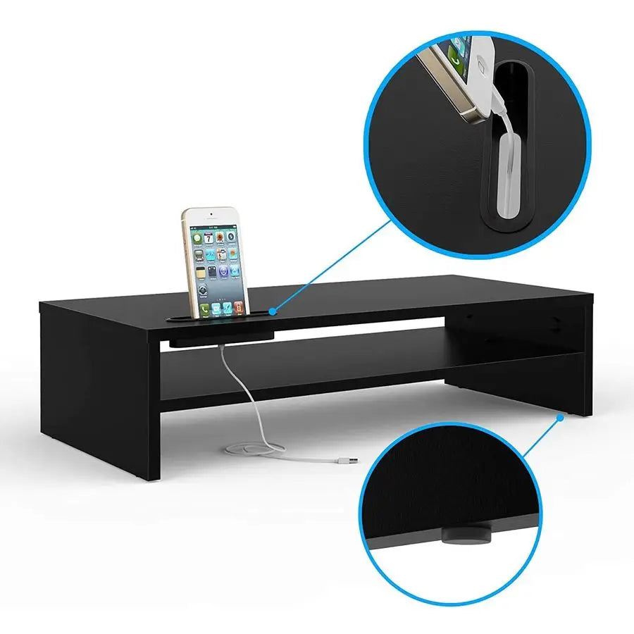 Wood Monitor Riser 2Tier Desktop with Storage