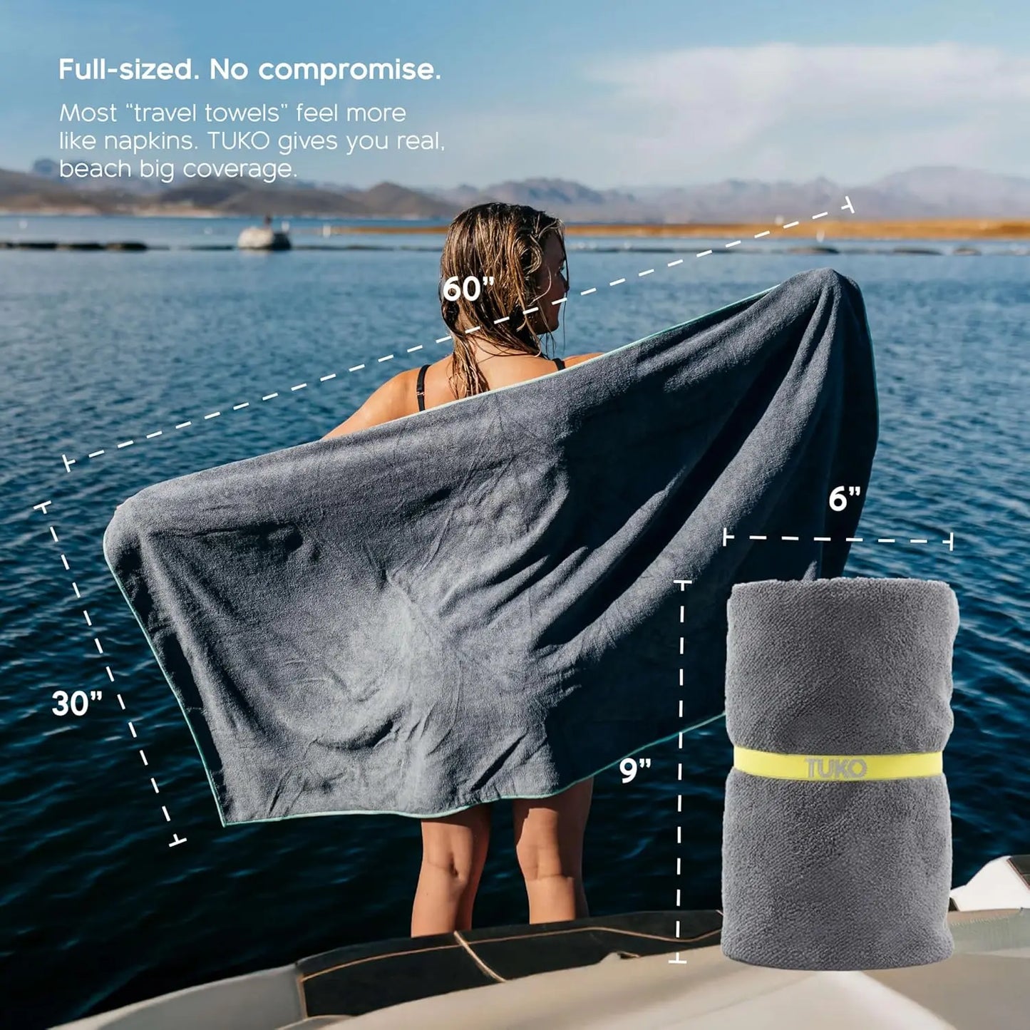 Microfiber Beach Towel Set with Carrying Case