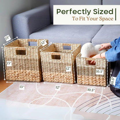 11 Inch Foldable Wicker Storage Bins Set of 4