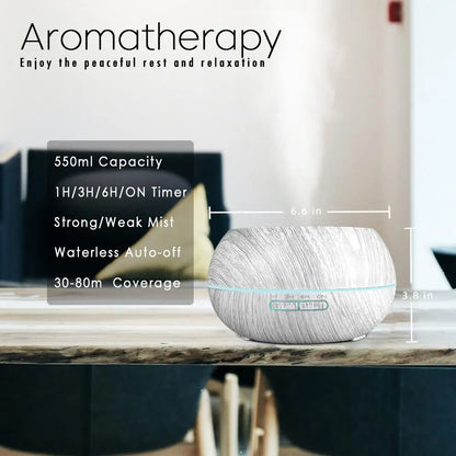 Wood Grain Essential Oil Diffuser Humidifier Aromatherapy