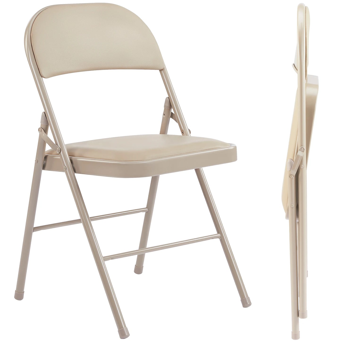 Leather Padded  Sturdy Metal Foldable Chair