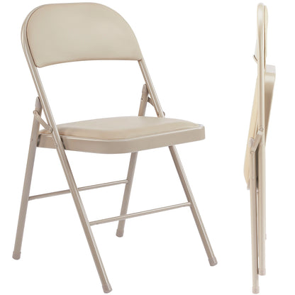 Leather Padded  Sturdy Metal Foldable Chair