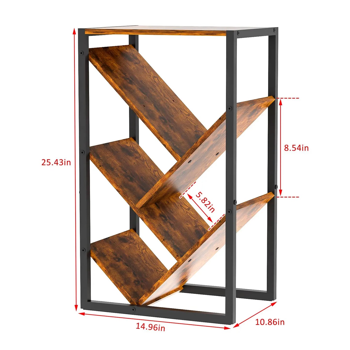 5 Tier Tree Bookshelf With Wood Shelves