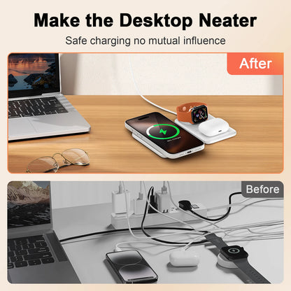 15W Wireless Chargers Magnetic Foldable Stand Pad Dock