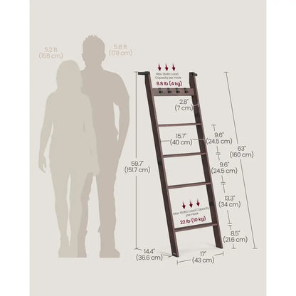 5Tier Ladder Rack for Storage and Decor