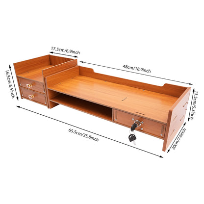 Wooden Desk Monitor Riser Computer Stand