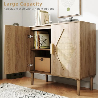 Modern Rattan Sideboard Buffet Cabinet