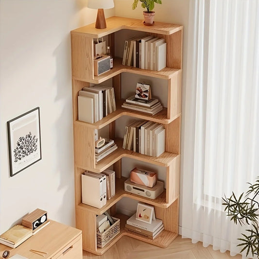 3-Tier/5-Tier L-Shaped Corner Bookshelf