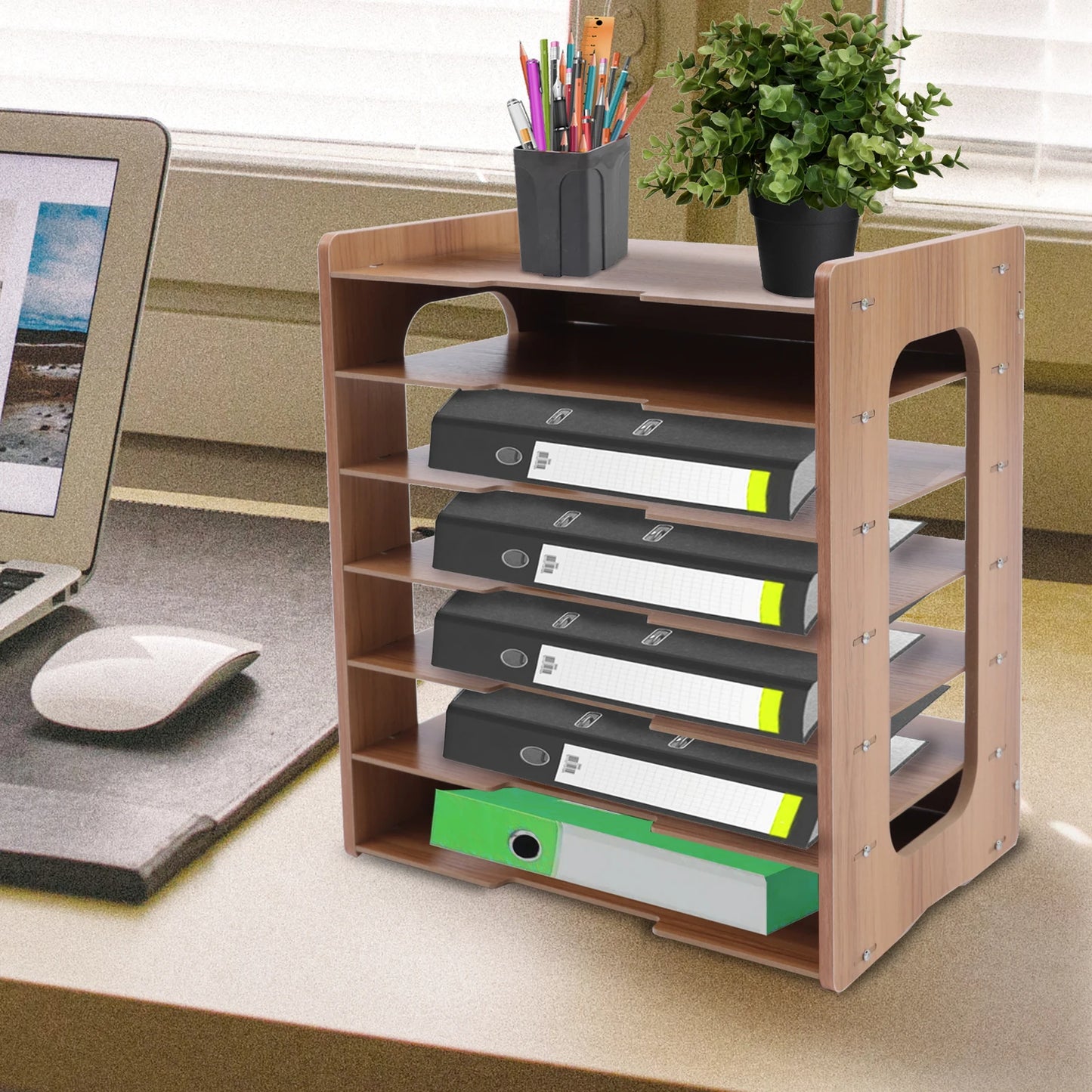 7Tier Wood Office Paper Organizer Desktop 36*25*38.5cm