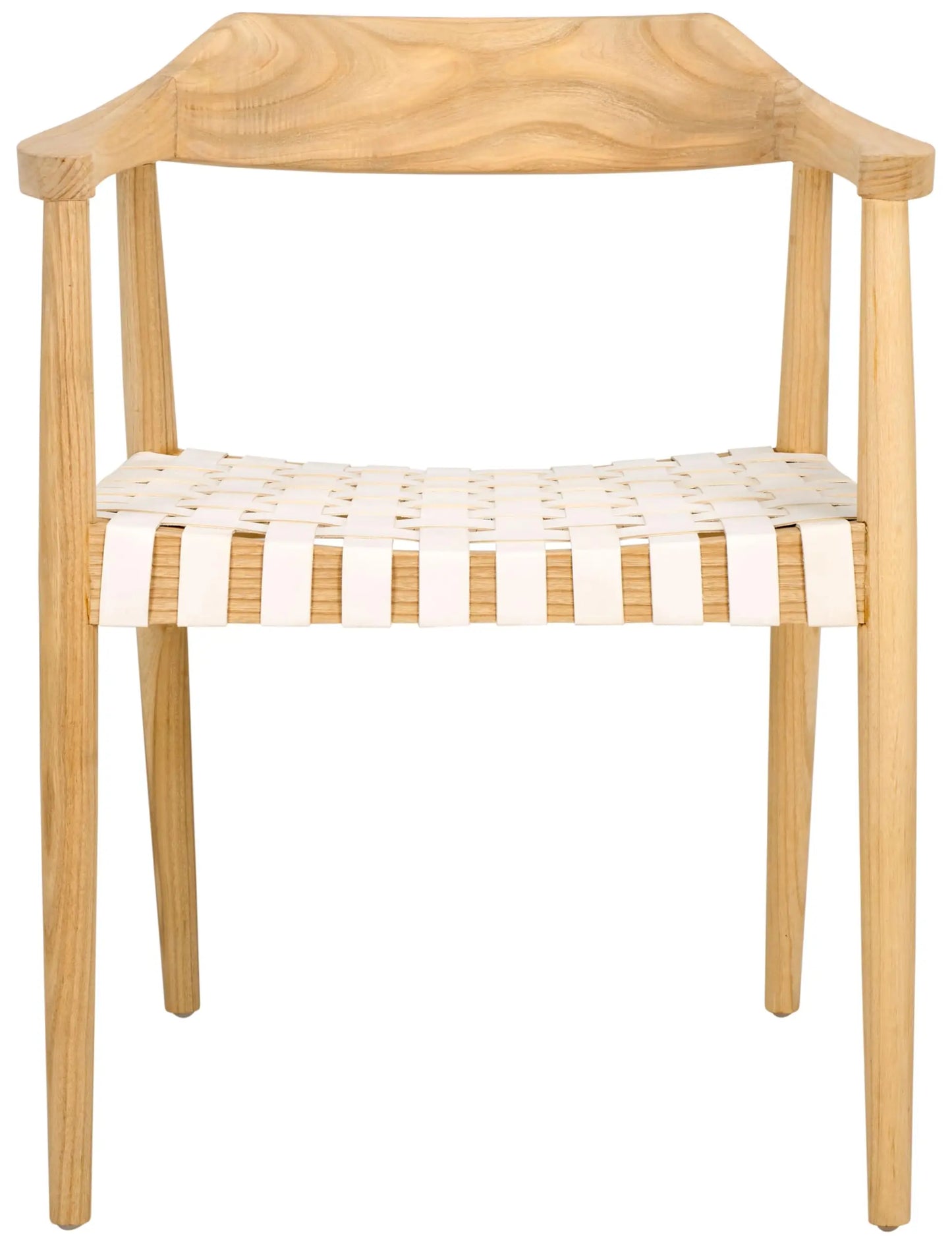 Walnut Solid Wood Armchair Leather Seat