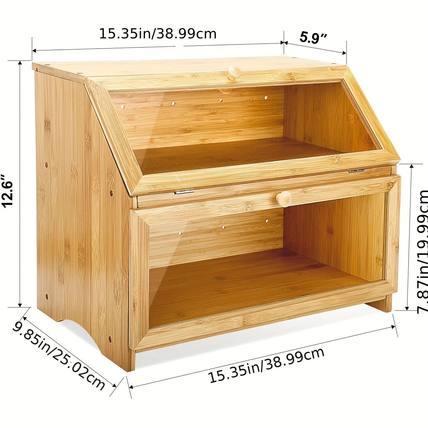 Double Layer Large Bread Box for Kitchen Counter