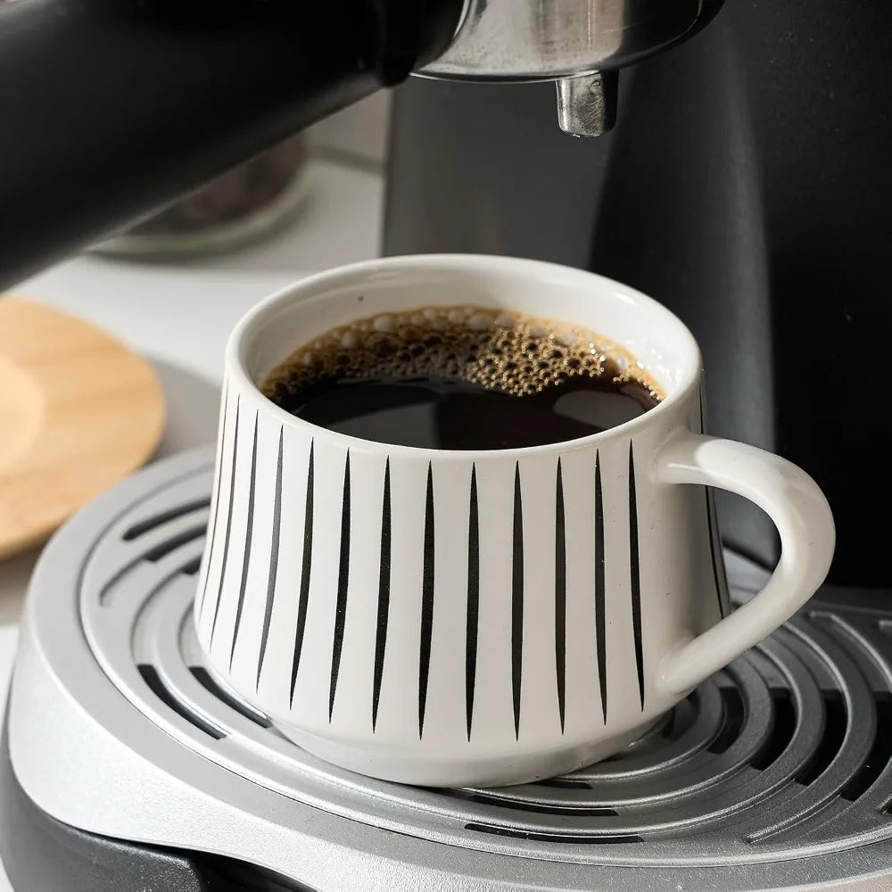 6-Piece Coffee and Tea Cup Set with Saucers