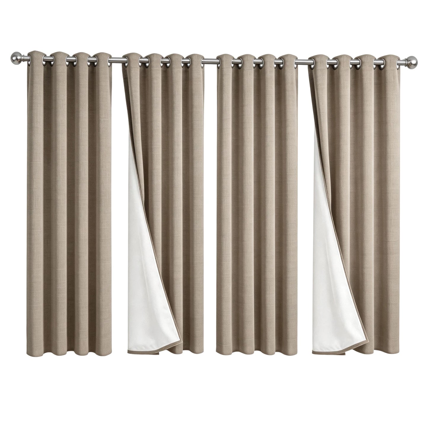 100% Light Blocking Linen Texture Curtains
