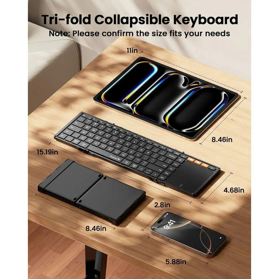 Foldable Keyboard with Touchpad Travel Keyboards