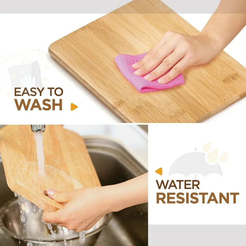 Bamboo Cutting Boards for Kitchen with Handles