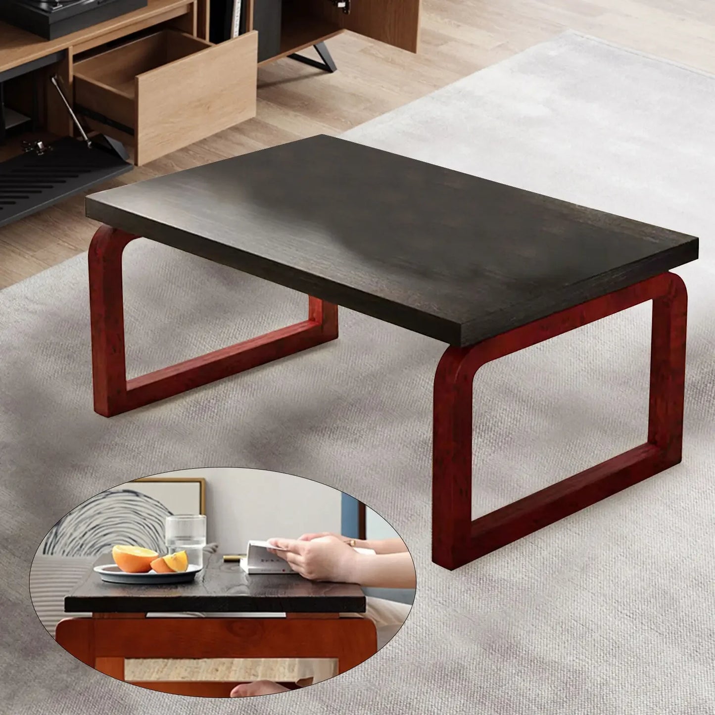 Folding Wooden Coffee Table Indoor Outdoor Use