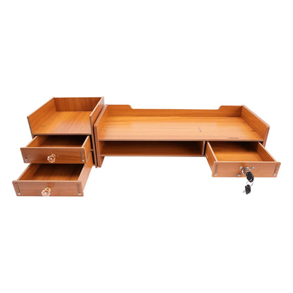 Wooden Desk Organizer with Drawers