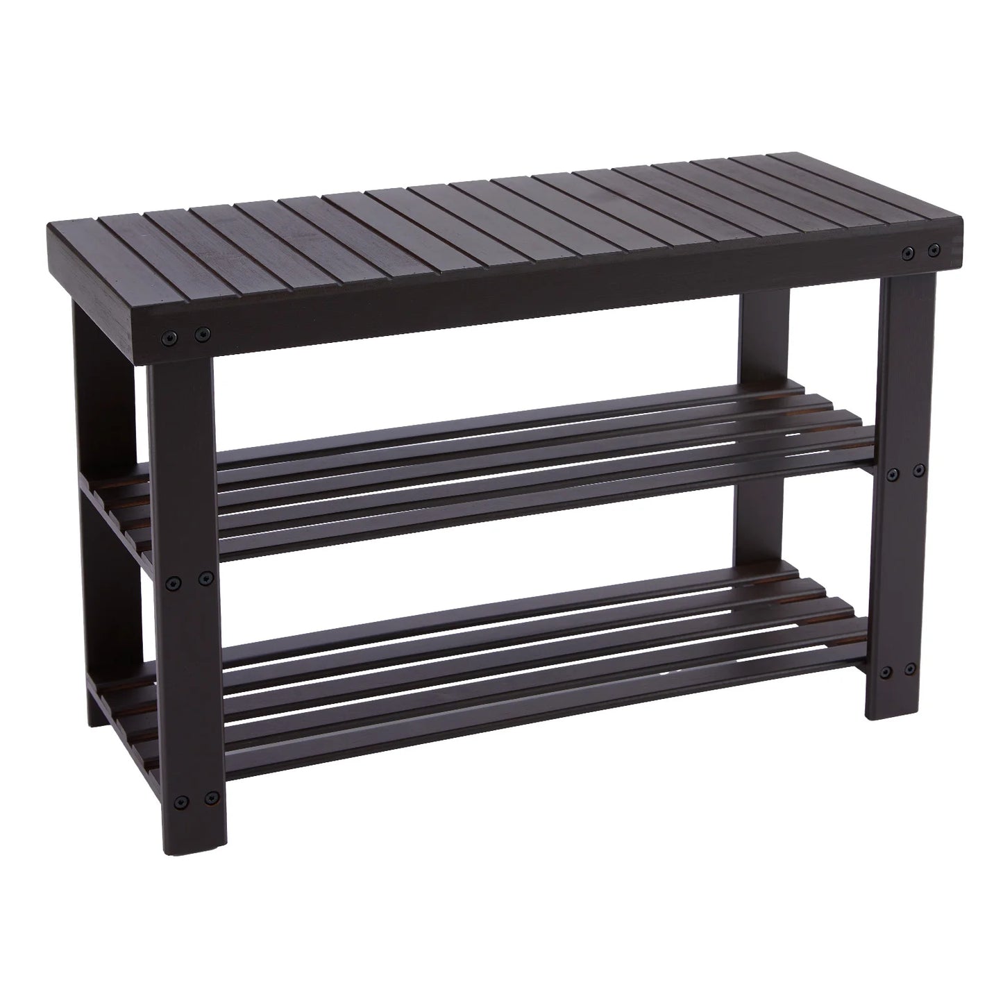 3-Tier Bamboo Entryway Shoe Rack Benches