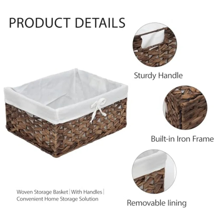 Water Hyacinth Storage Baskets Woven Organizer