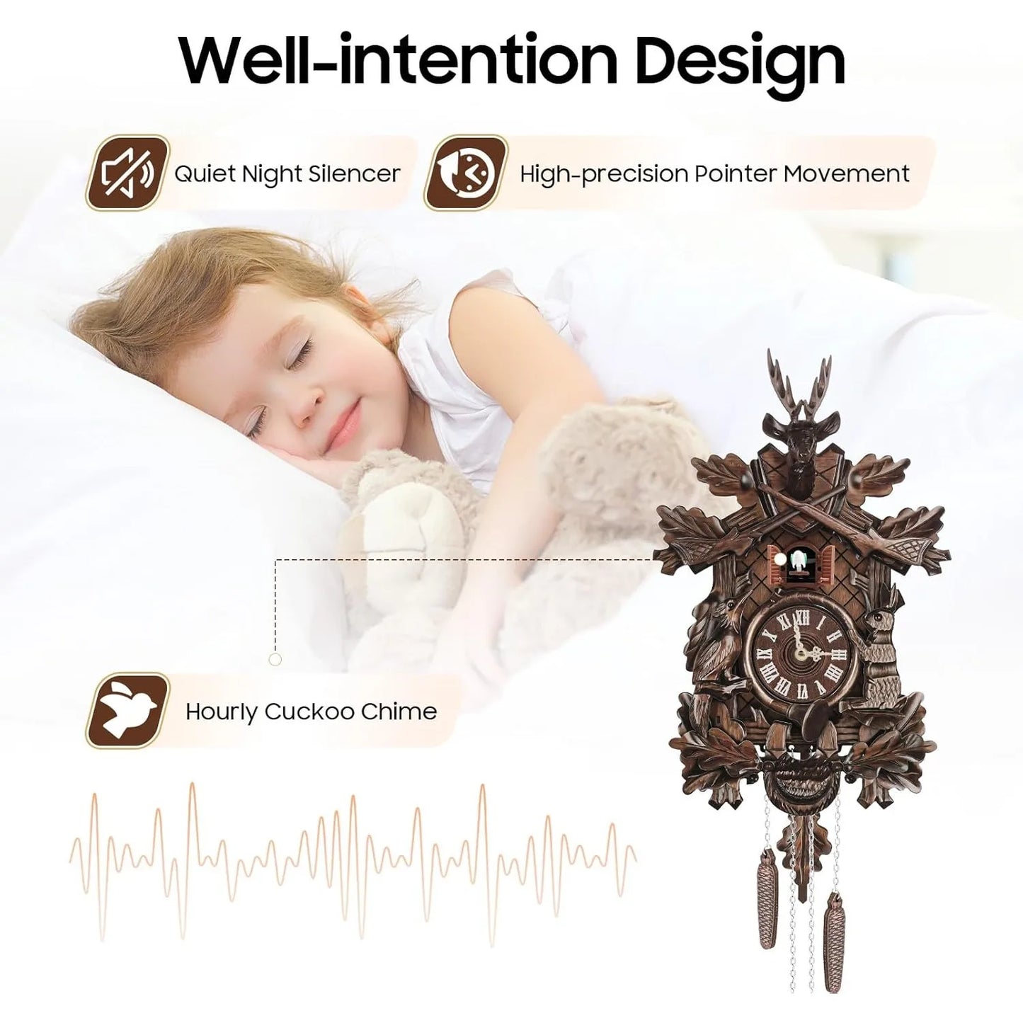 Battery Operated Wall Clock with Pendulum
