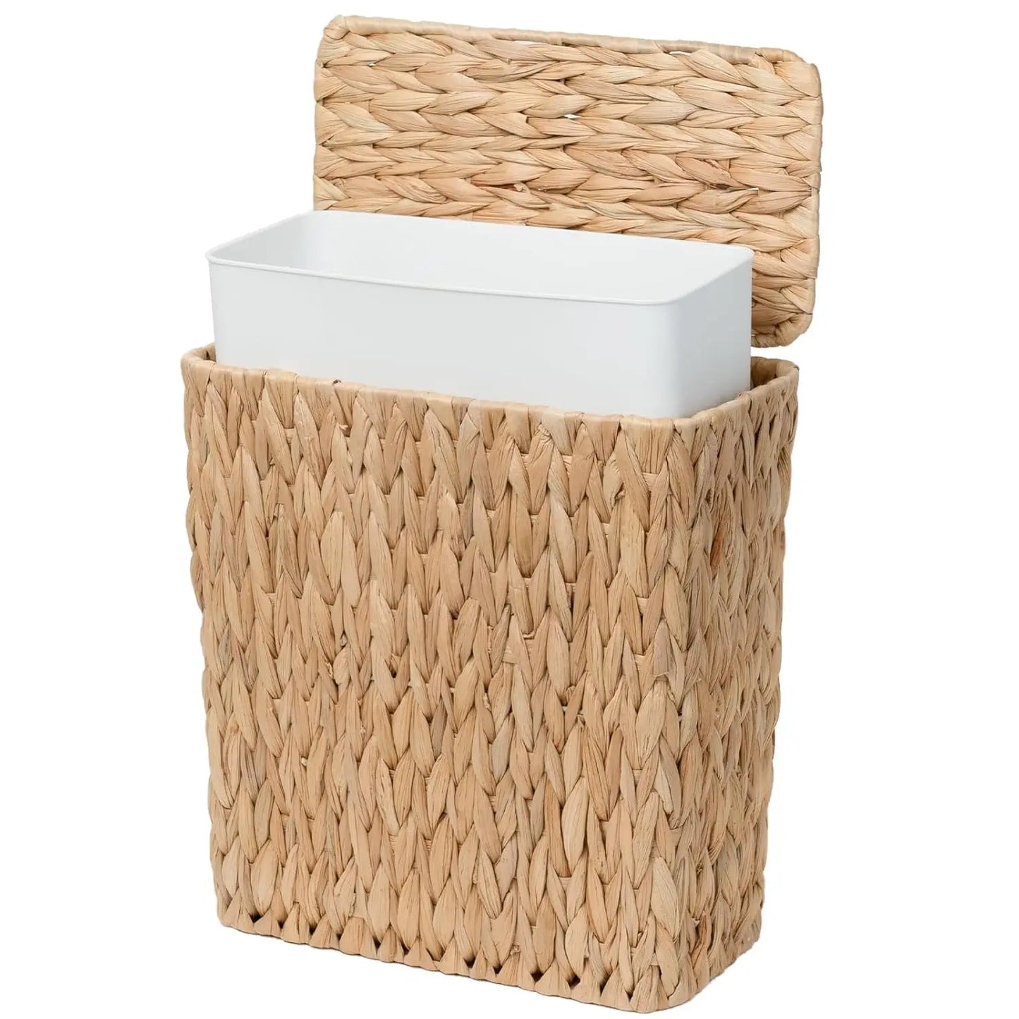 3 Gallon Natural Wicker Trash Can with Lid